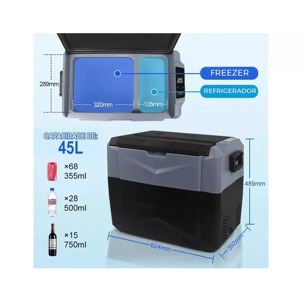 Geladeira Portátil Azul All Wild D45 lts Quadrivolt 110/220 - 12