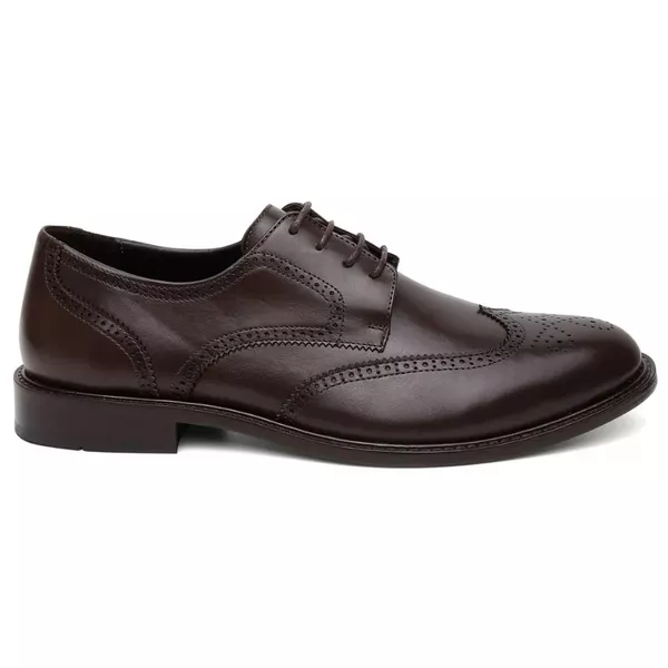 Sapato Social Brogue em Couro Café