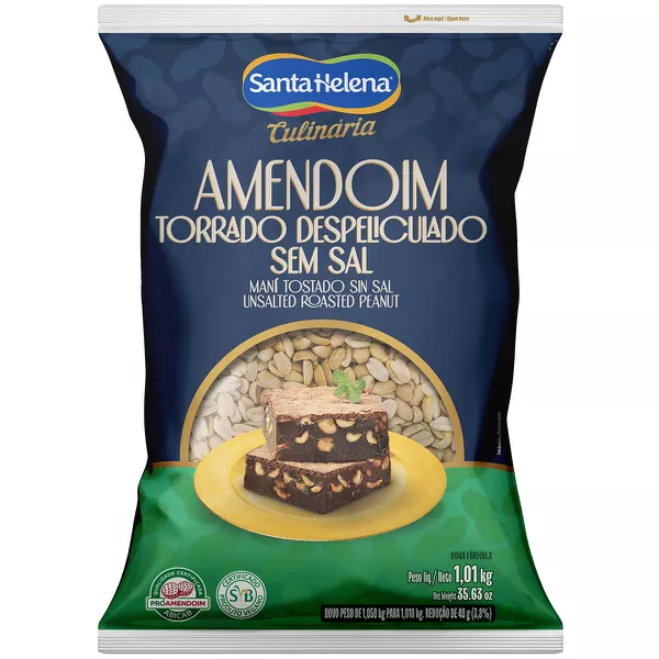 Amendoim Despeliculado Sem Sal Santa Helena 1,05kg | CHOKDOCE