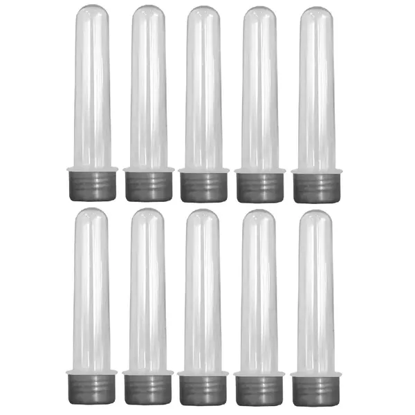 TUBETE 13CM TAMPA PLASTICA PRATA C/10 MIRANDINHA - 291262 - CHOKDOCE