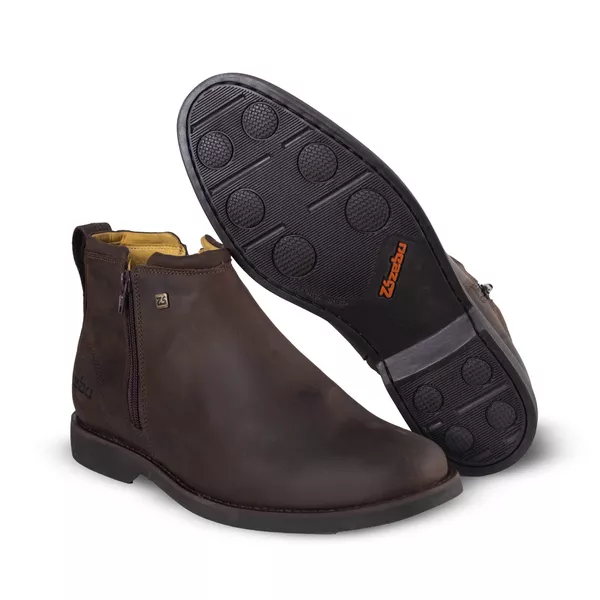 BOTINA ZEBU ANATOMICA DE ZIPER EM COURO MASCULINA - 62050 MS03