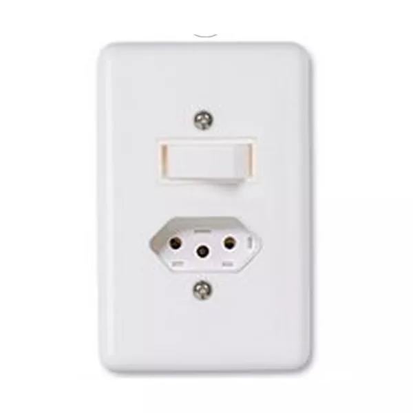 Conjunto Stylus 1 Interruptor Paralelo + Tomada 2 Polos + 1 Terra