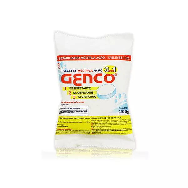 Cloro Em Tablete Múltipla Ação 3 Em 1 T200 200gr Genco