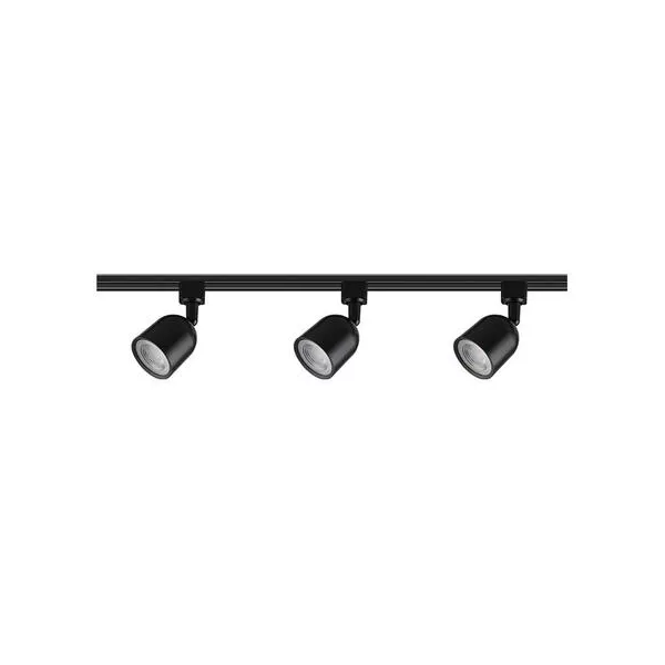 Trilho Kit 3 Spots 3000K Branco Quente Preto Avant