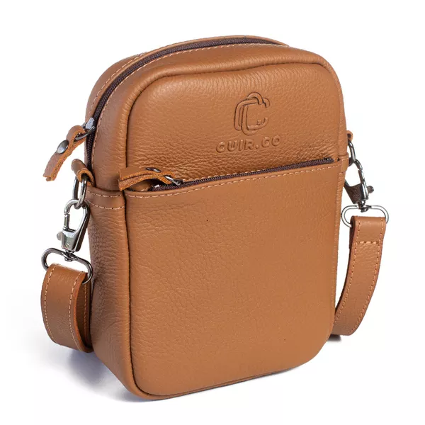 Shoulder Bag de couro Evoke Caramelo Grande
