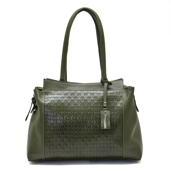 Bolsa Feminina Grande Couro Legitimo Alça Ombro Verde DM-23