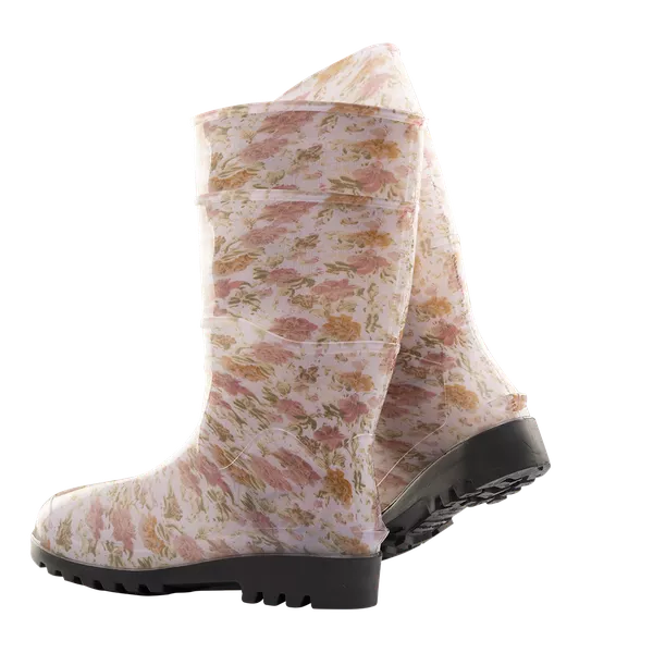 BOTA PVC FEMININA FLORES