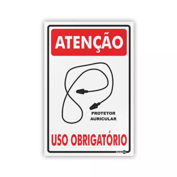PLACA SINALIZACAO PS240 PROTETOR AURICULAR OBRIGATORIO