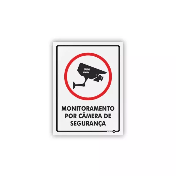 PLACA SINALIZACAO PS650 MONITORAMENTO POR CAMERA DE SEGURANCA