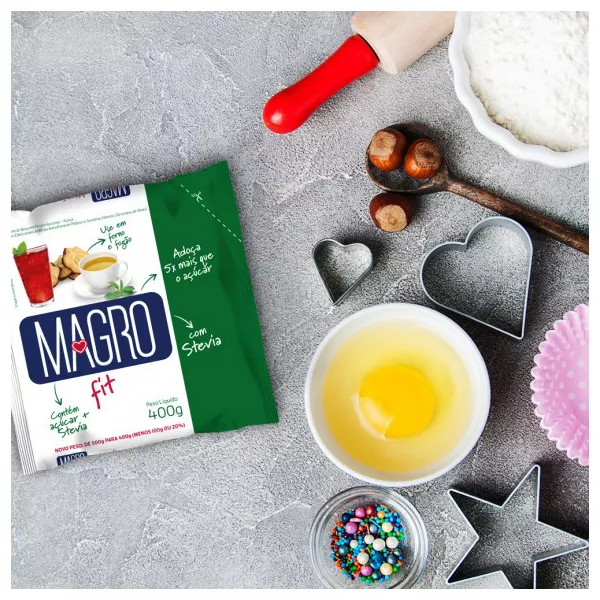 Adoçante Fit Em Pó Magro Light Com Stévia Pacote De 400g Para