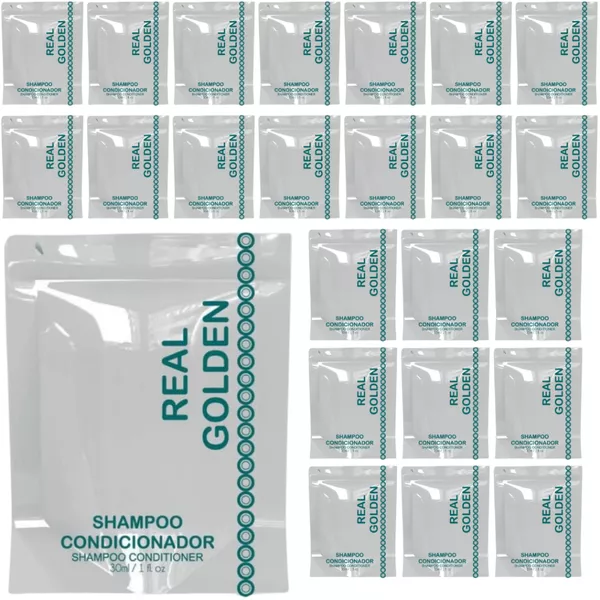 Shampoo 2x1 Real Golden Realgems Em Sachê De 30ml Kits De 200, 150, 125, 100 e 50 Unidades