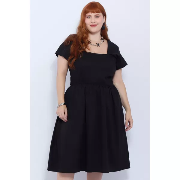 Vestido Algodão Preto - Plus Size