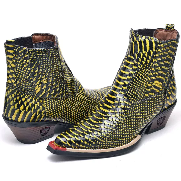 Bota Country Masculina Tamanho Especial Couro Legítimo Jacaré