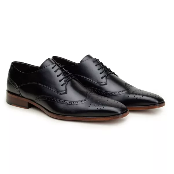 Sapato Social Brogue Derby Andreoli Preto - DGalloni