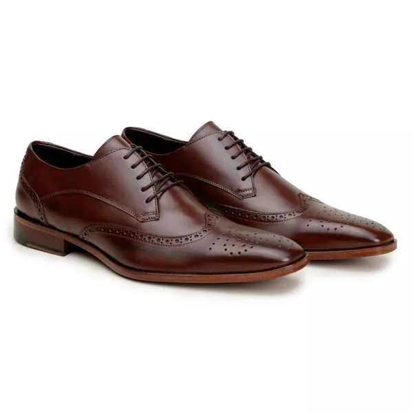 Sapato Social Brogue Derby Andreoli Tabaco - DGalloni