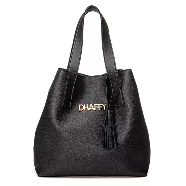 Bolsa Feminina Grande, Alça de Ombro/Mão Preta Dhaffy