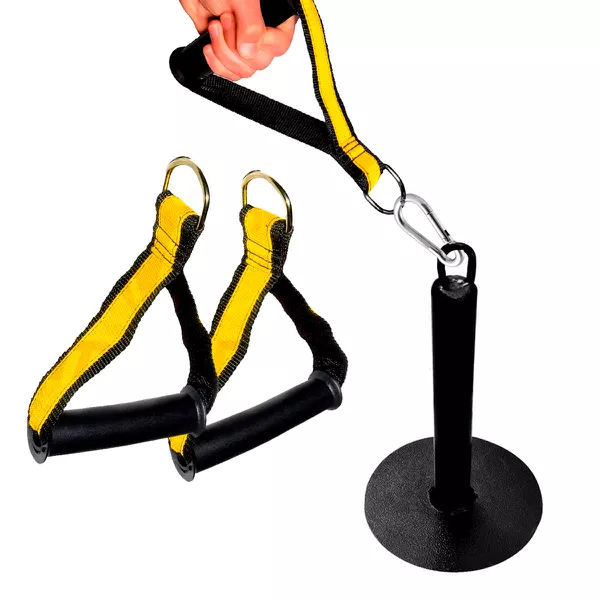 Suporte Sumô para Agachamento Com Manoplas Amarelo