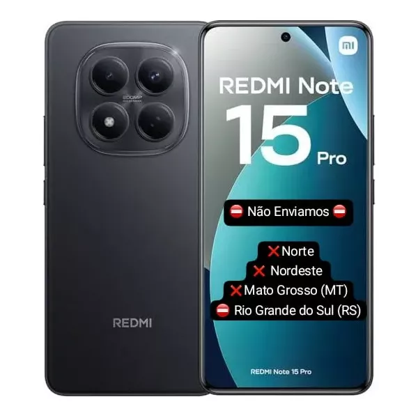Redmi Note 15 pro 512gb 8gb ram 5G preto | DISTRIBUIDORDECELULARES