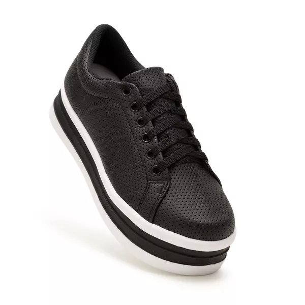 Tênis Casual Helena Preto Com Branco