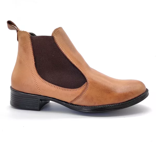 Bota Feminina Chelsea Camel Couro 2026 Camel