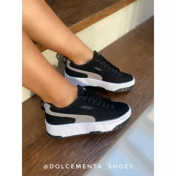 Tênis Flatform Preto/Cinza Jessica - Dolce & Menta
