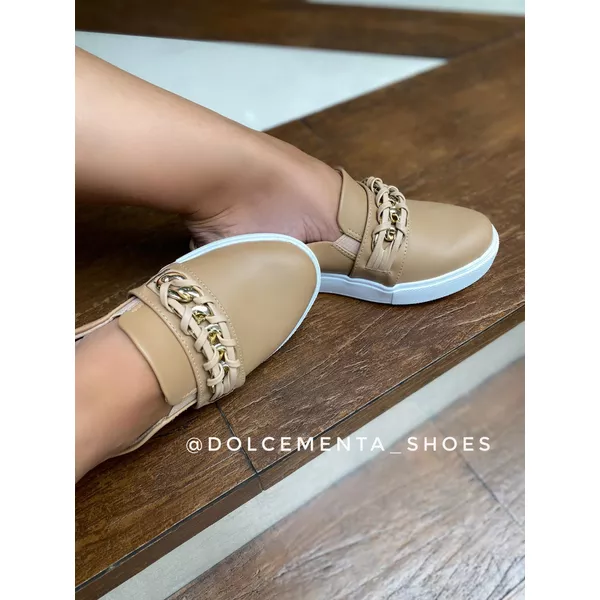 Tênis Mule Raissa [Bege] - Dolce & Menta