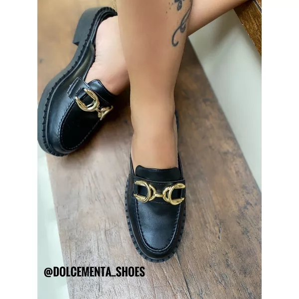 Loafer Mule Catarina {Preto} - Dolce & Menta