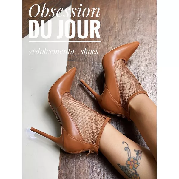 Ankle boot caramelo telinha - Dolce & Menta