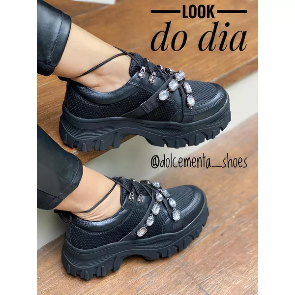 Tenis preto pedras insp. Gucci - Dolce & Menta