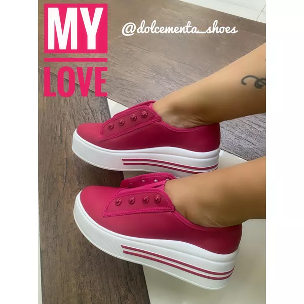 Tenis flatform slip on pink valentino - Dolce & Menta