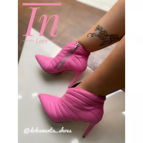 Ankle boot matelasse pink - Dolce & Menta