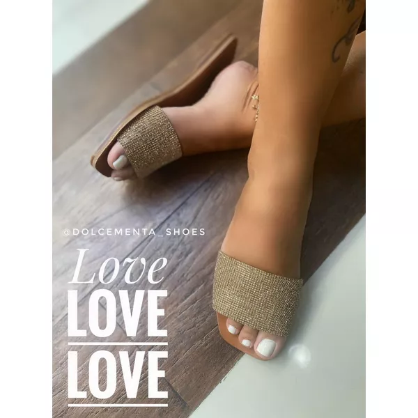 Rasteira Annie [Dourada] - Dolce & Menta