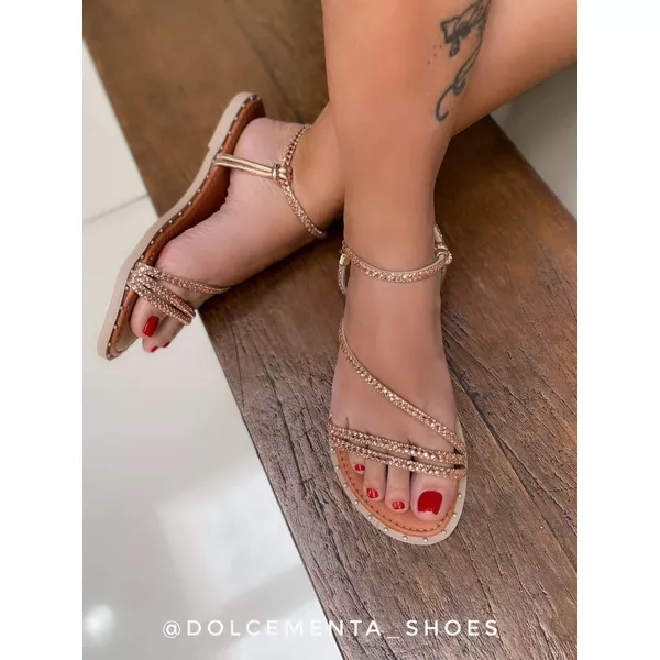 Sandália Rosê Gold Ágata 