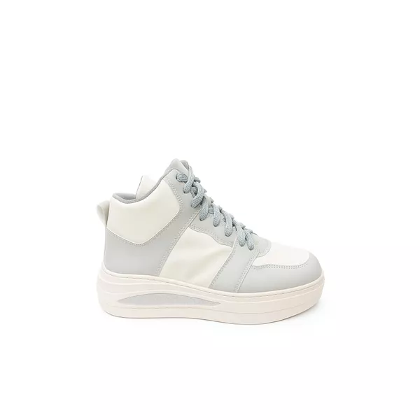 Tenis Botinha Branco/Cinza Mayara - Dolce & Menta