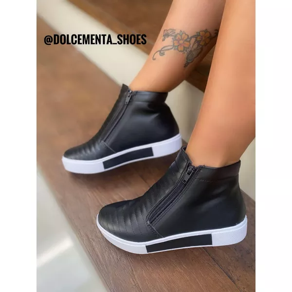 Tênis Botinha Preto Manoella - Dolce & Menta