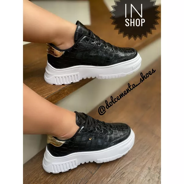 Tenis chunky croco preto - Dolce & Menta