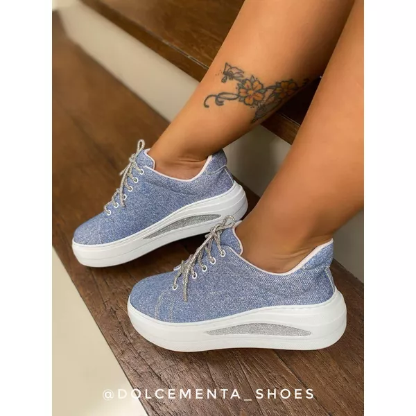 Tênis Flatform Jeans Milla - Dolce & Menta