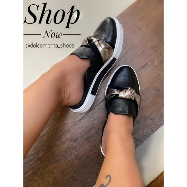 Tênis Mule Nathali [Preta] - Dolce & Menta