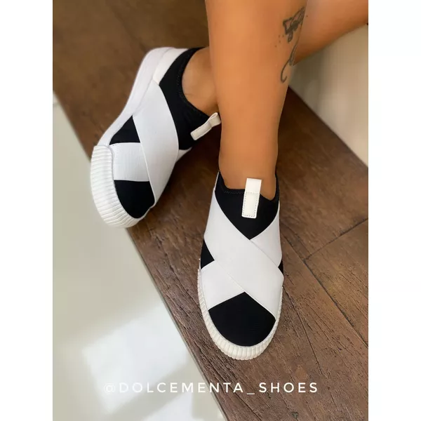 Tênis Izabel {Preto/Branco} - Dolce & Menta