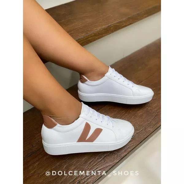 Tênis Branco/Caramelo Vicky - Dolce & Menta