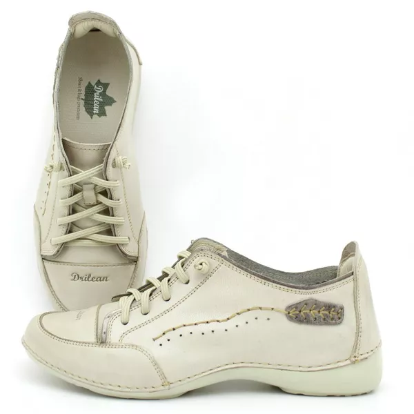 Tênis AL 008 Off White - Onix 100% couro com palmi... - Drilean