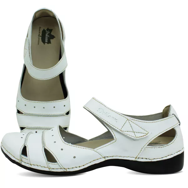Sapatilha AL015 Branco 100% em couro com palmilha ... - Drilean