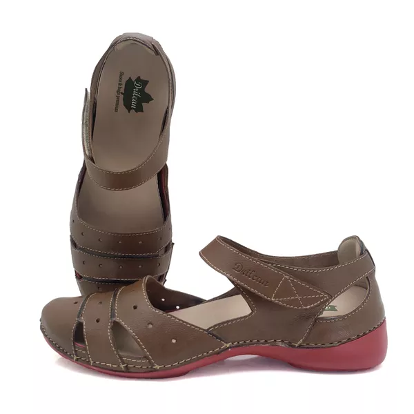 Sapatilha AL015 Castanho 100% em couro com palmilh... - Drilean