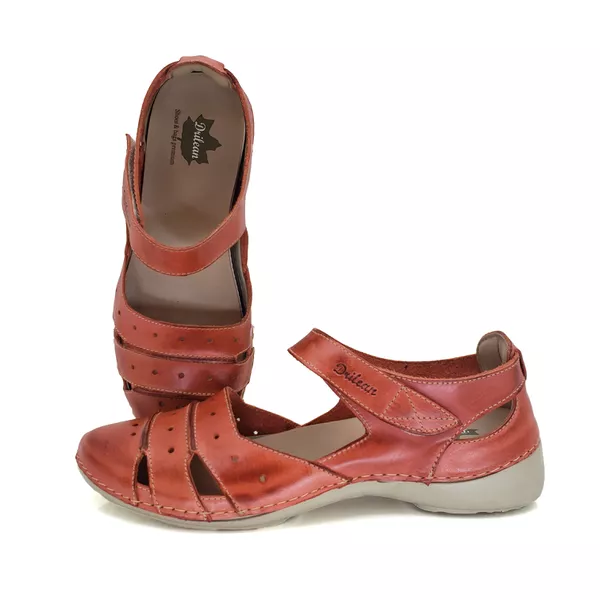 Sapatilha AL 015 Coral 100% em couro com palmilha em GEL - 35 OUTLET