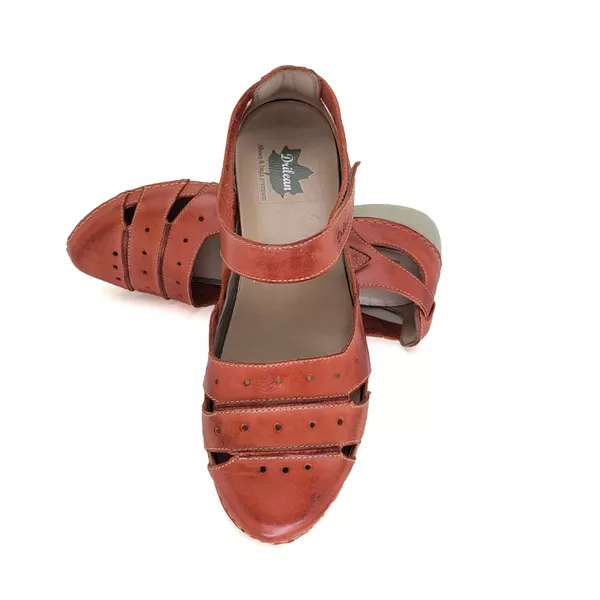 Sapatilha AL 015 Coral 100% em couro com palmilha em GEL - 35 OUTLET