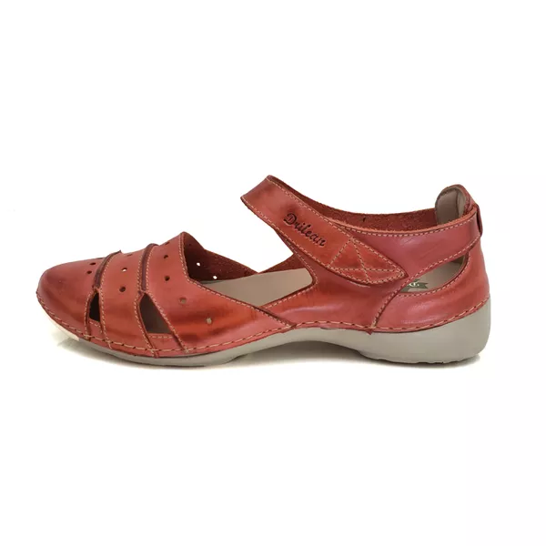 Sapatilha AL 015 Coral 100% em couro com palmilha em GEL - 35 OUTLET