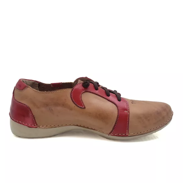 Tênis AL 027 Caramelo-Vermelho 100% couro com palmilha em GEL