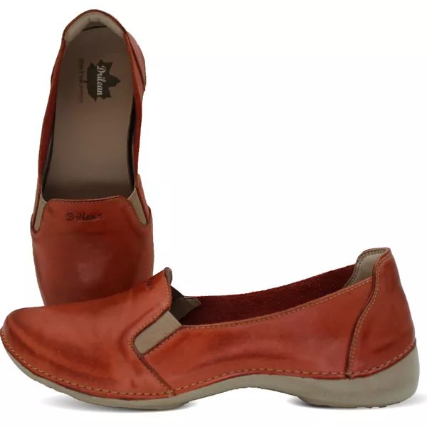 Sapatilha AL 039 Coral 100% em couro palmilha em G... - Drilean
