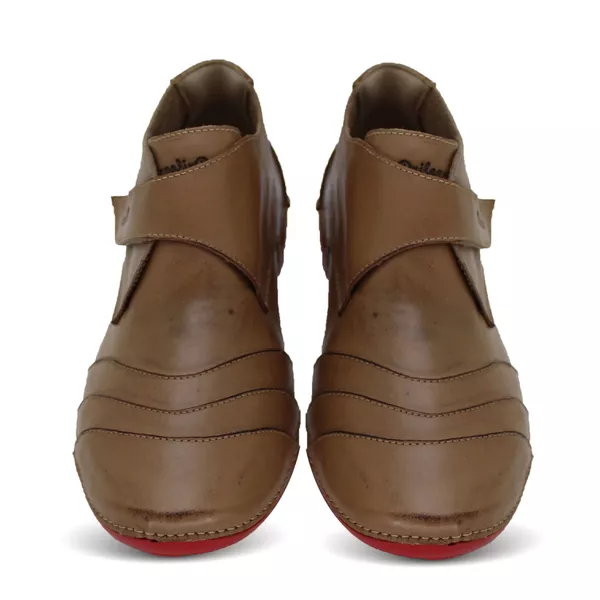 Bota Feminina Ortopédica de Couro Legítimo e Palmilha Gel - Caramelo (AL 041)