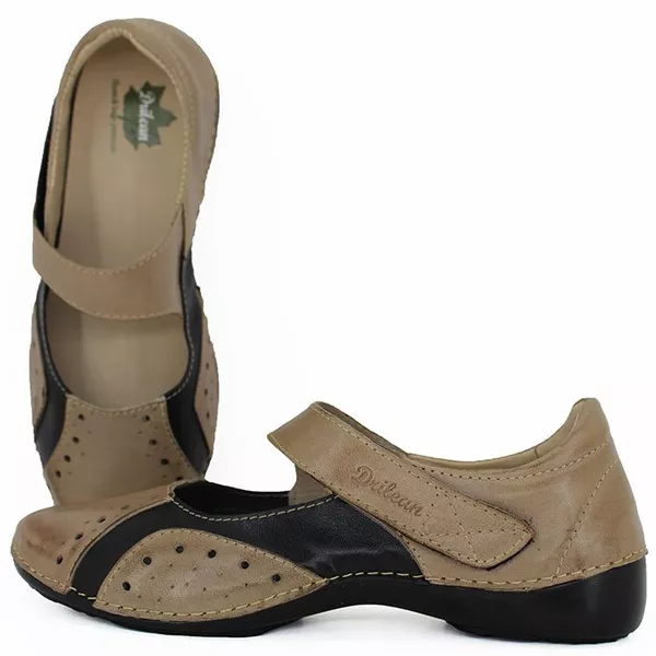 Sapatilha Alívio 056 Fendi/Preto 100% em couro pal... - Drilean